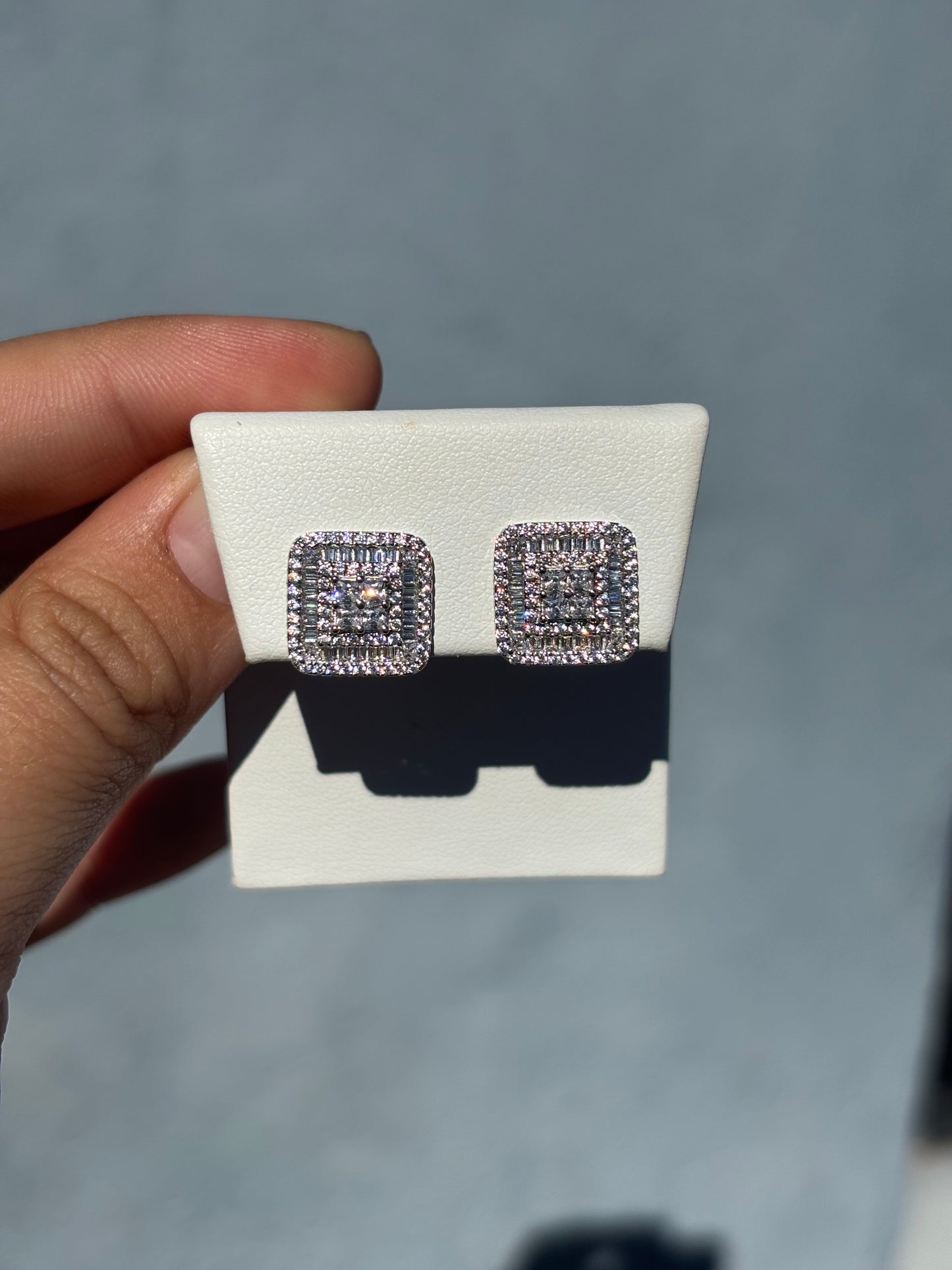 S925 Baguette and Princess Cut CZ Studs
