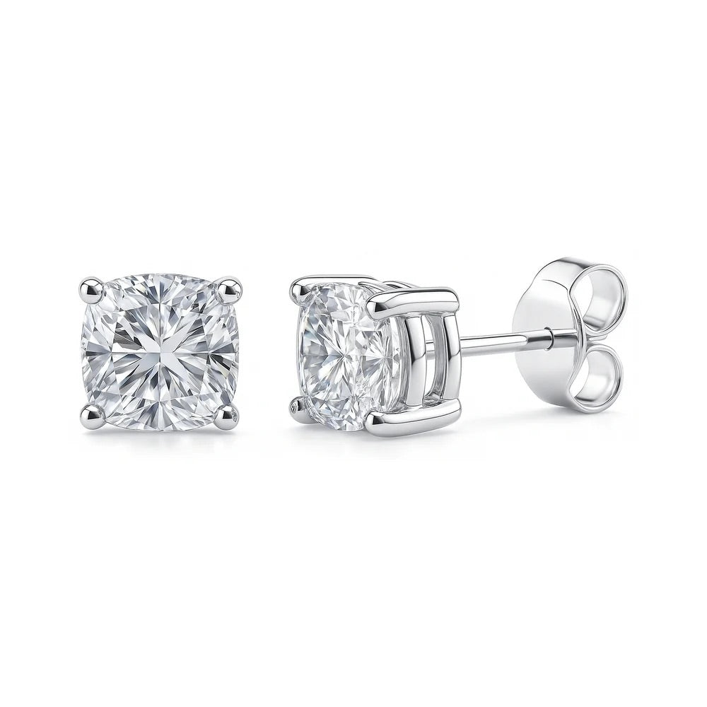 Sterling Silver CZ Round Solitaire Studs