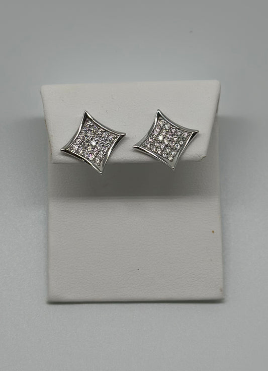 S925 Concave CZ Kite Studs