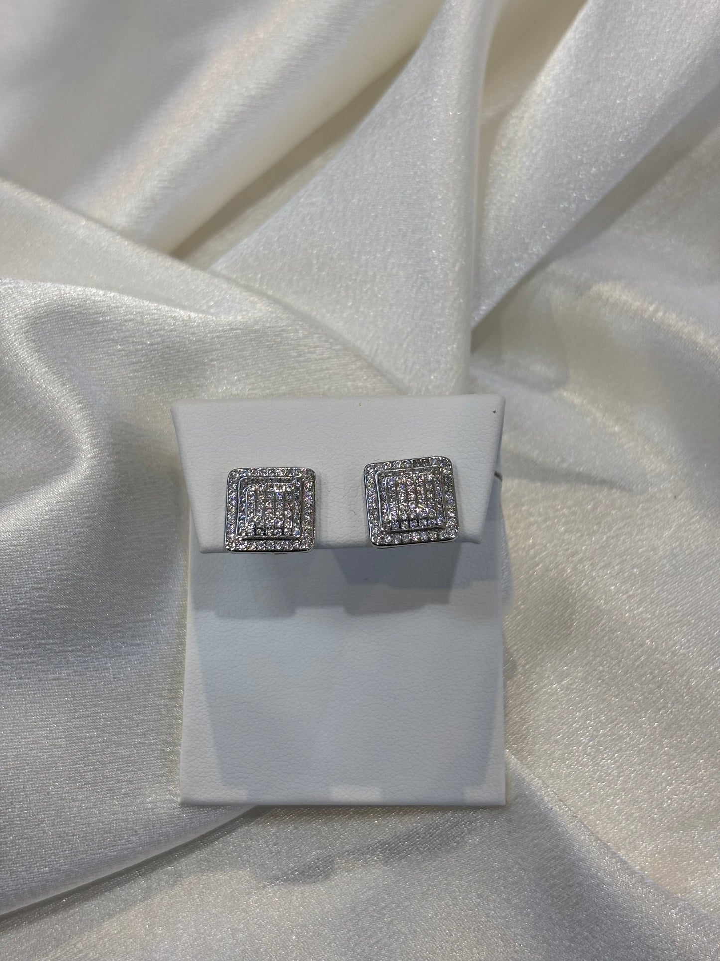 Iced Square S925 Stud Earrings