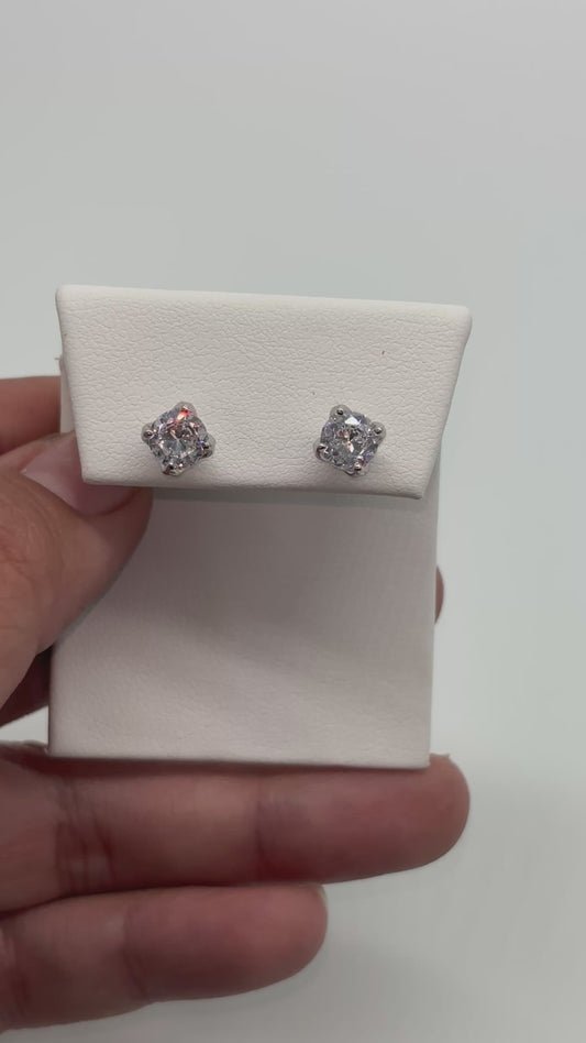 S925 Petal Prong CZ Stud Earrings